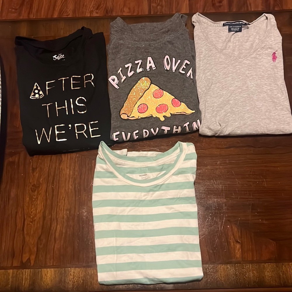 Lot of 4 kids long sleeve shirts size size 12.